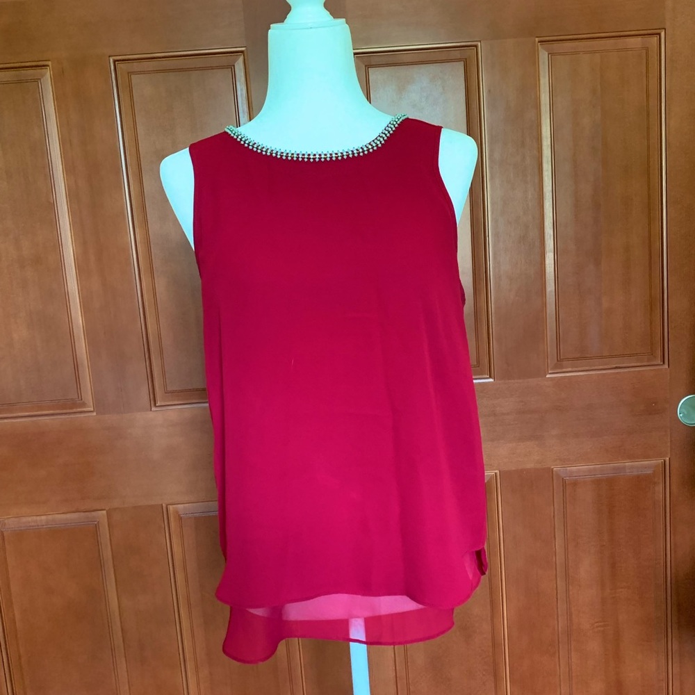 SOLD! Like New - Embellished sleeveless blouse - M